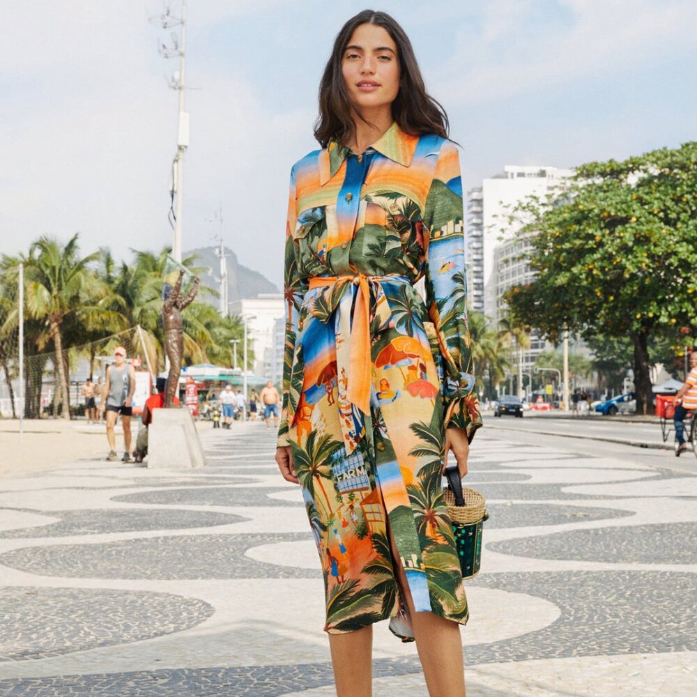 Farm Rio Carioca Lenzing™ Ecovero™ Viscose Midi Dress NWT